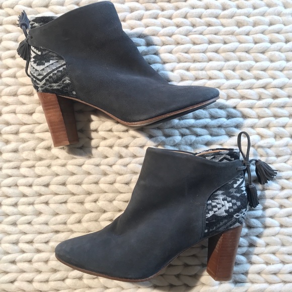 Sezane Shoes - Sezane High Farrow Suede Tribal Tassel Ankle Boots